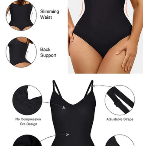 FeelInGirl Everyday Wear Seamless Thong Bodysuit XS Black NWT - Picture 7 of 7